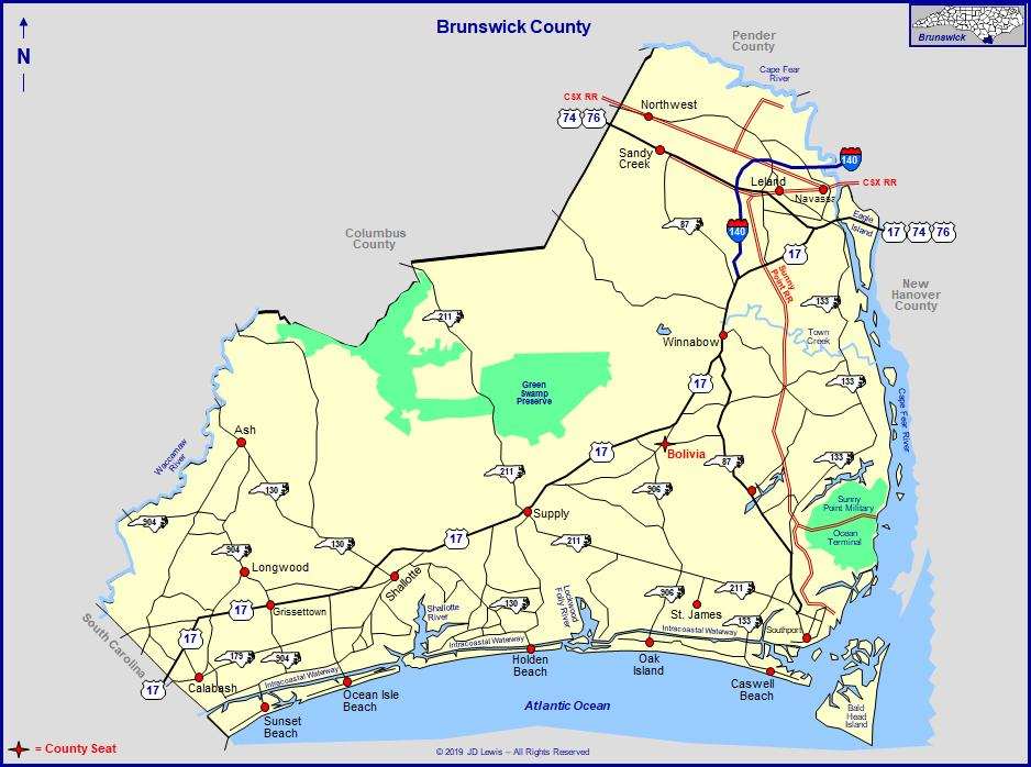 Brunswick County Map